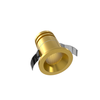 Mini Brushed Brass Puck Light 24V 35K