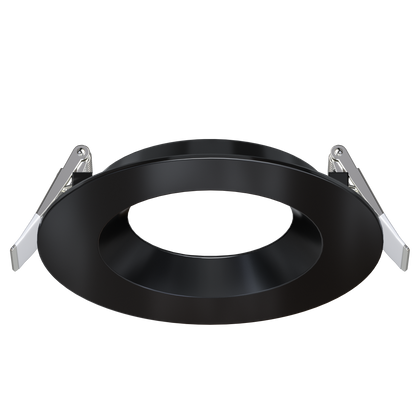 4 inch black round shallow trim