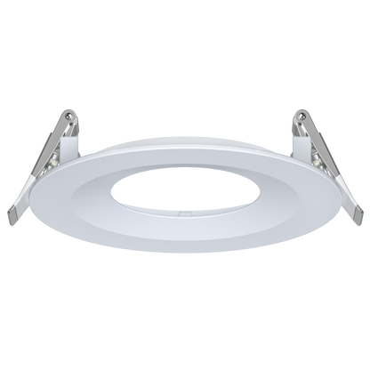 4 inch white round ultra shallow trim