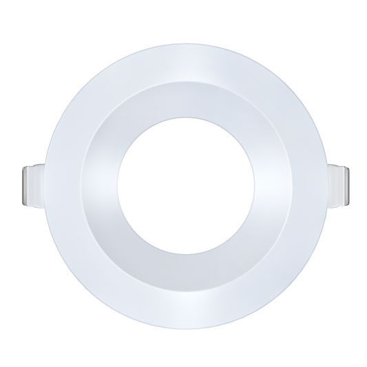 4 inch white round ultra shallow trim