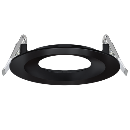 4 inch black round ultra shallow trim