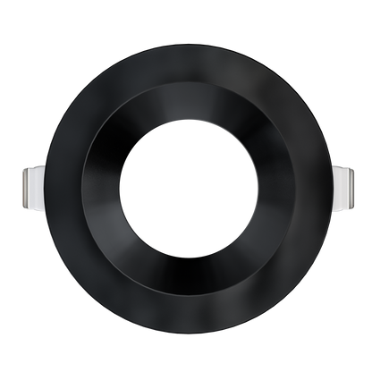 4 inch black round ultra shallow trim