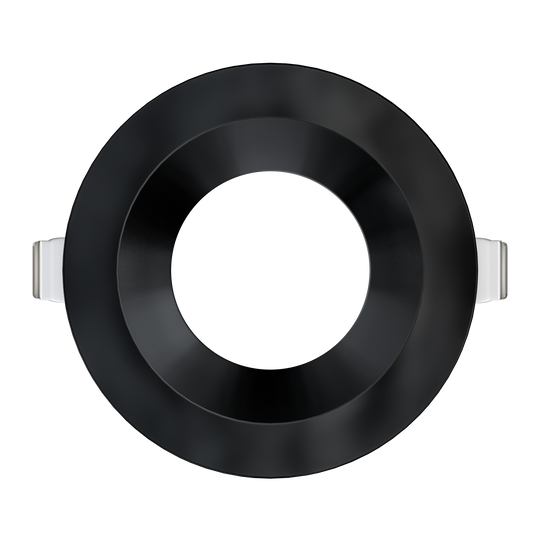 4 inch black round ultra shallow trim