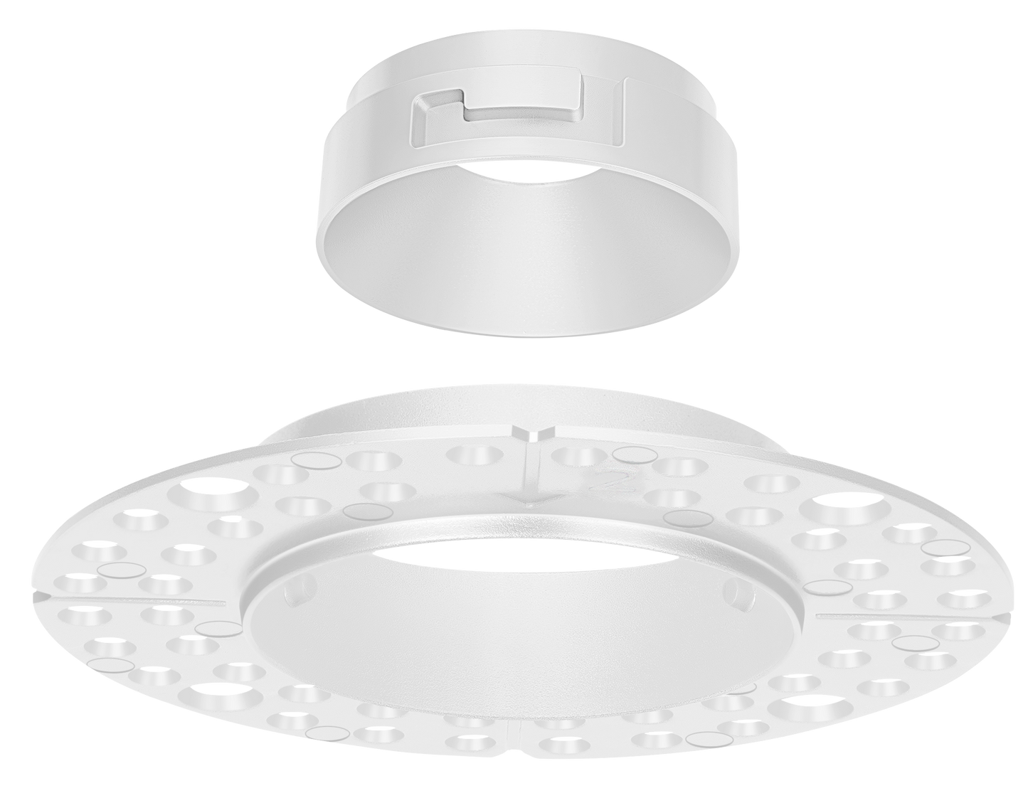 1 Inch White Round Trimless Kit