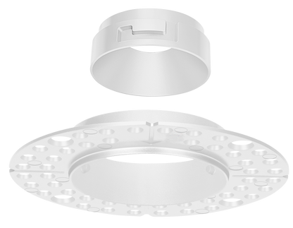 1 Inch White Round Trimless Kit