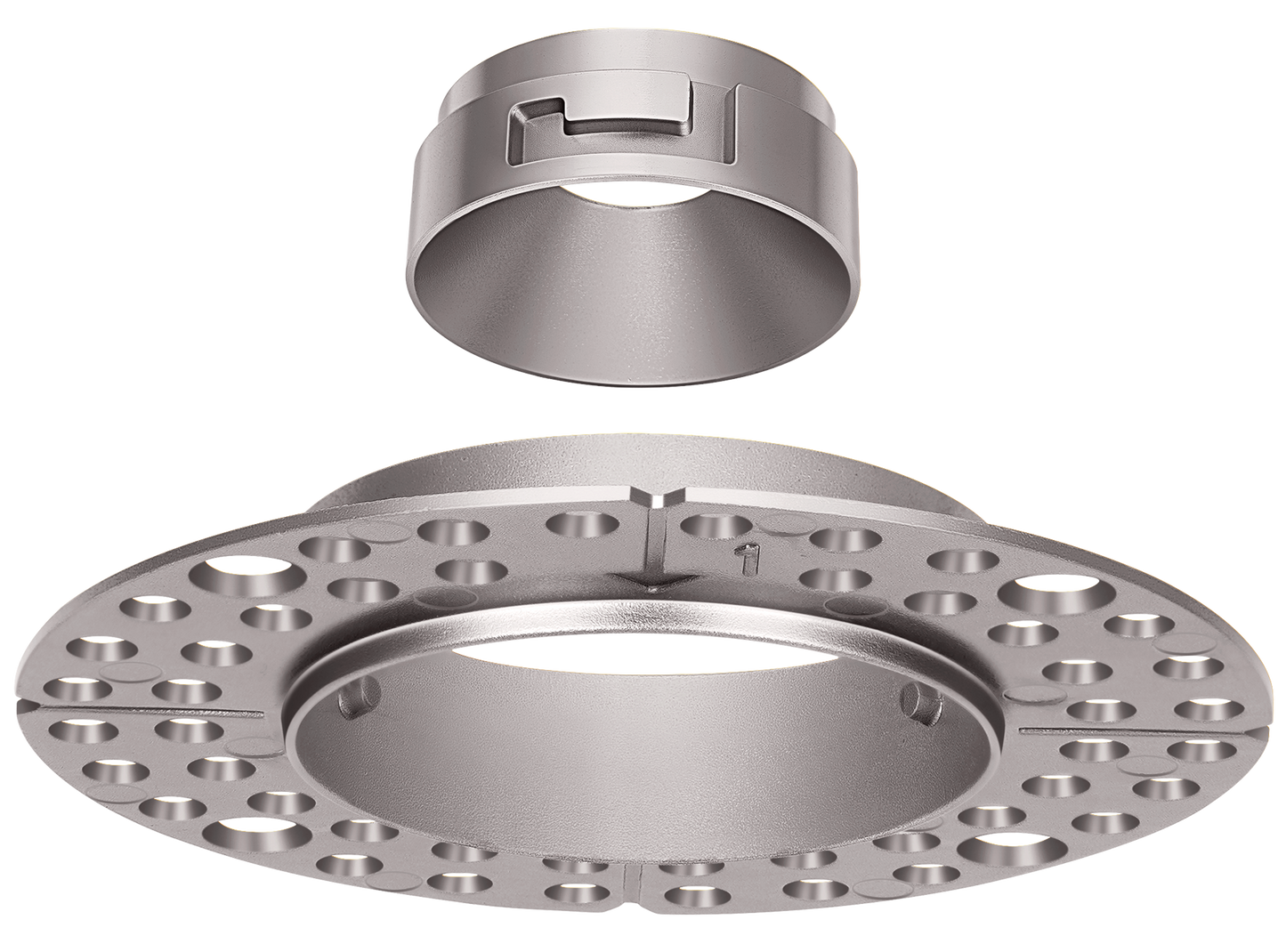1 Inch Brushed Nickel Round Trimless Kit