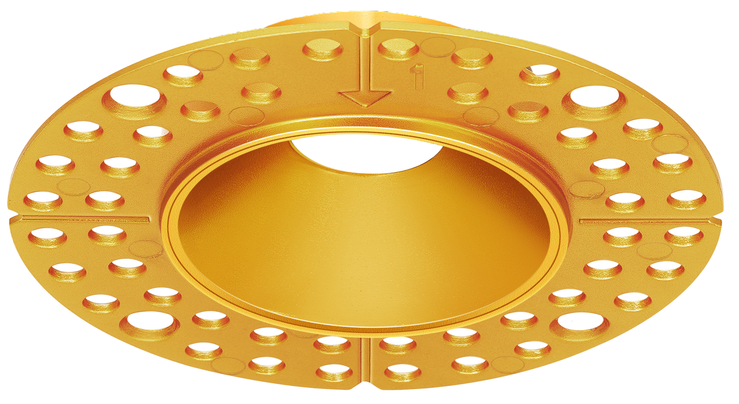 1 Inch Brushed Brass Round Trimless Kit