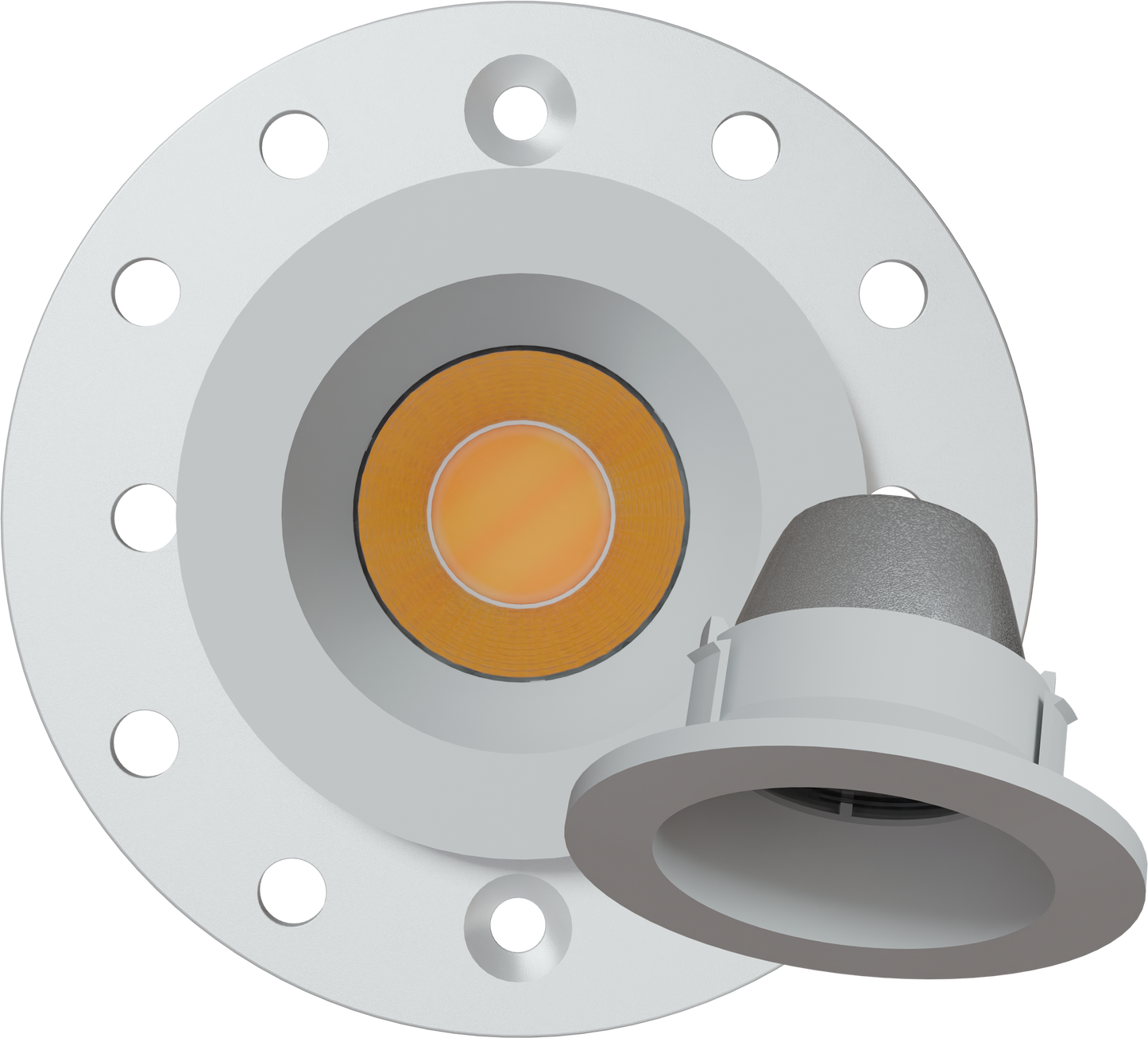 1 Inch White Round Trimmed Kit