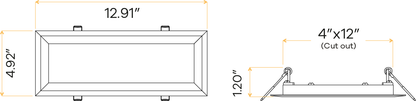 4″X1′ Rectangular Flushed Slim