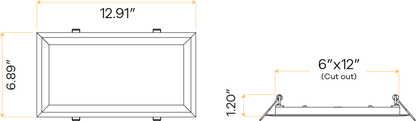 6″X1′ Rectangular Flushed Slim