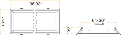 6″X3′ Rectangular Flushed Slim