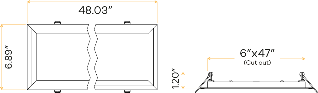 6″X4′ Rectangular Flushed Slim