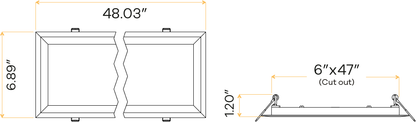 6″X4′ Rectangular Flushed Slim