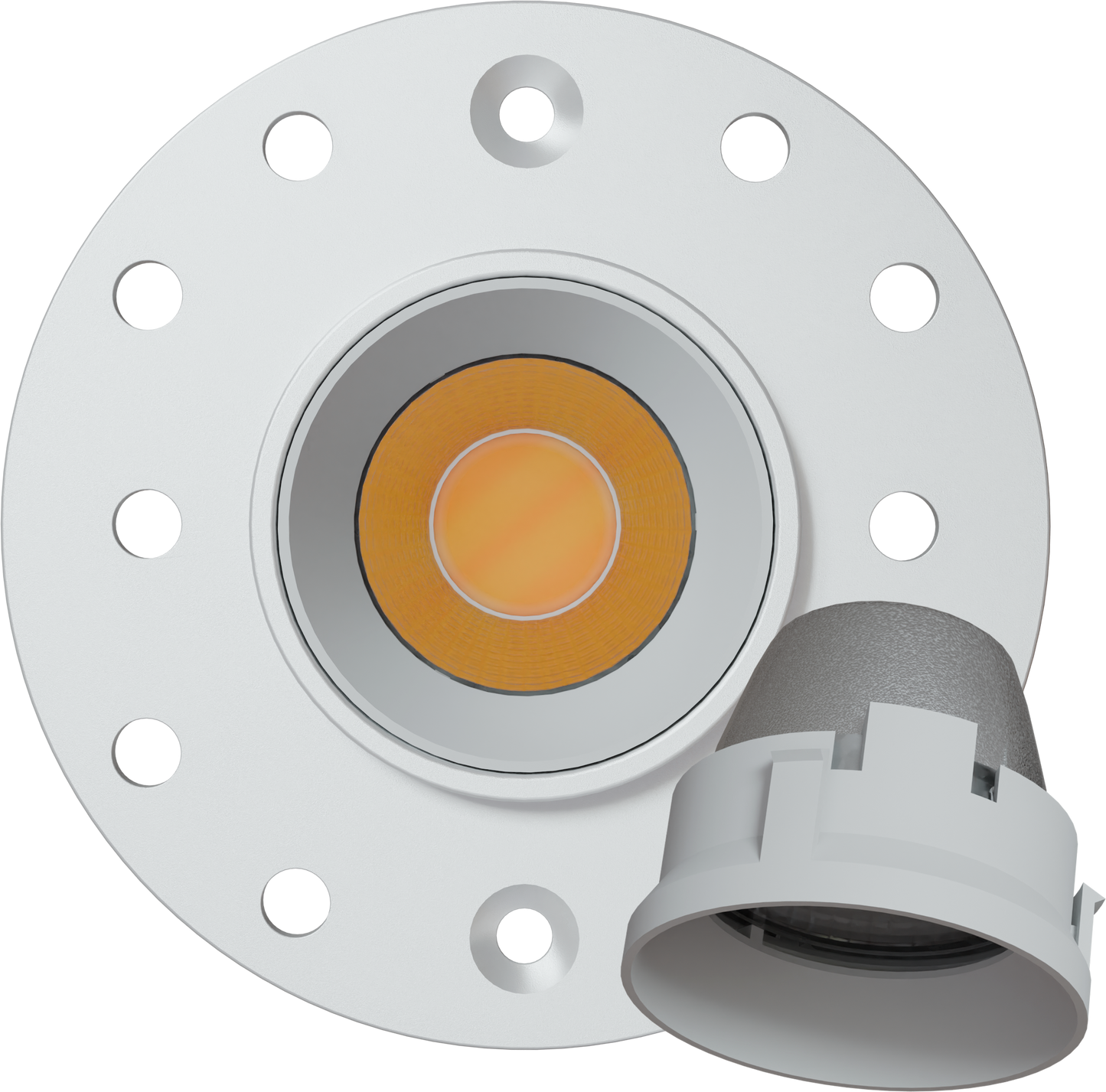 1 Inch White Round Trimless Kit