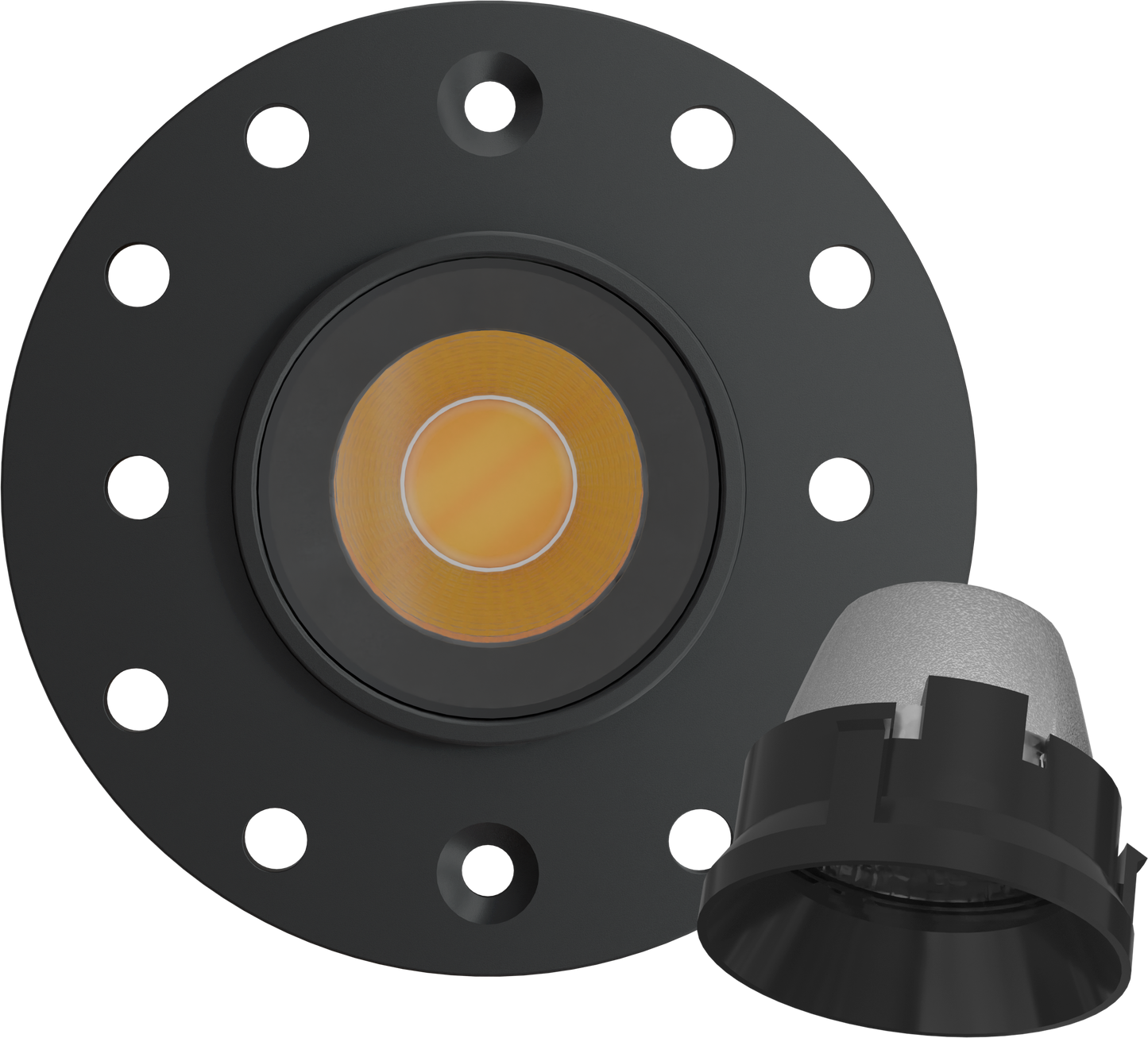 1 Inch Black Round Trimless Kit