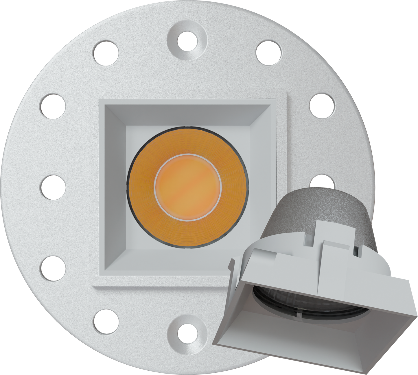 1 Inch White Square Trimless Kit