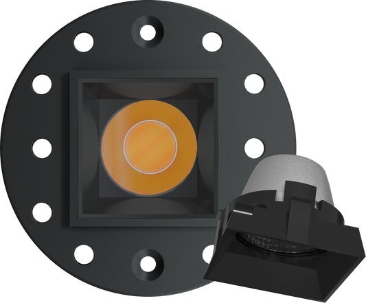 1 Inch Black Square Trimless Kit