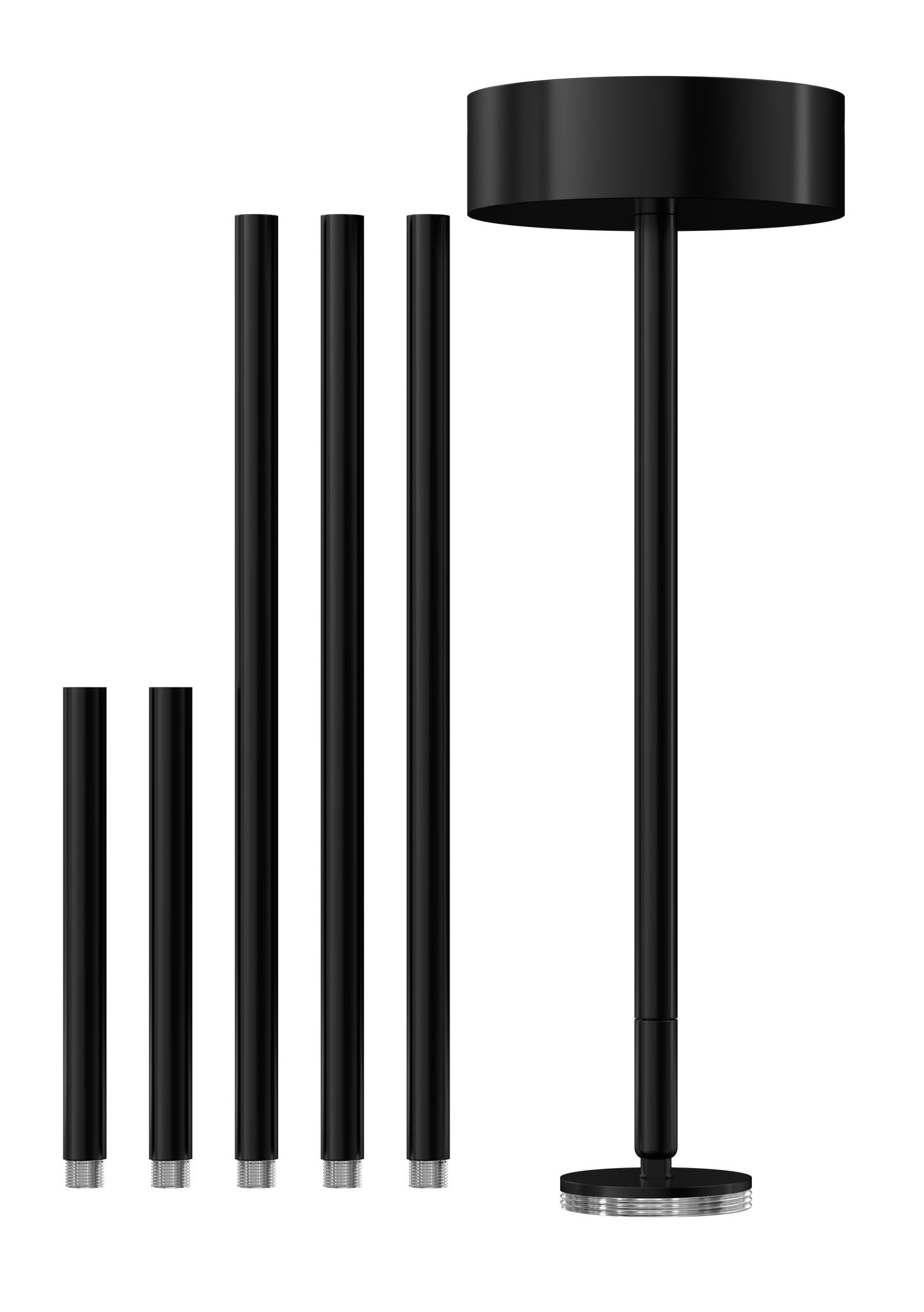 2.5 Inch Surface Mount Adjustable Stem Pendant (Black)