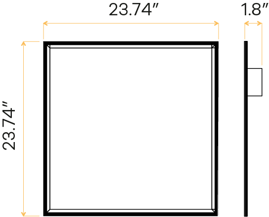 2X2 edge lit Flat Panel 4100k
