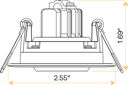 2" Square Flushed Gimbal White 3000k