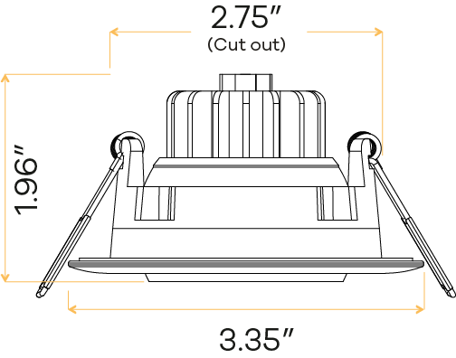 3" Square Flushed Gimbal (White)