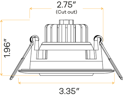 3" Square Flushed Gimbal (White)