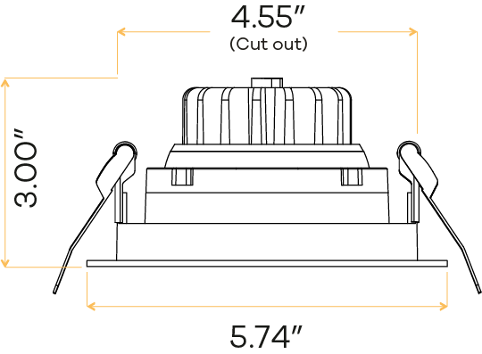 4” Square Regress Gimbal (White)