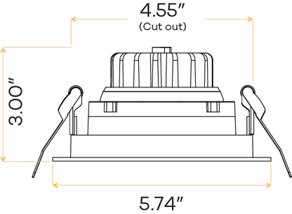 4” Square Regress Gimbal (White)