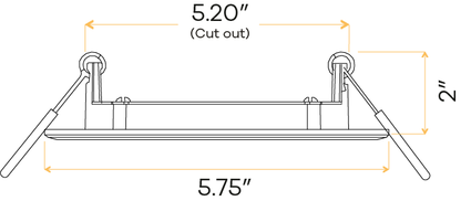 5" Round Flushed Slim 5000K