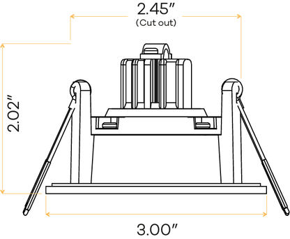 2” Square Regress Gimbal (White)
