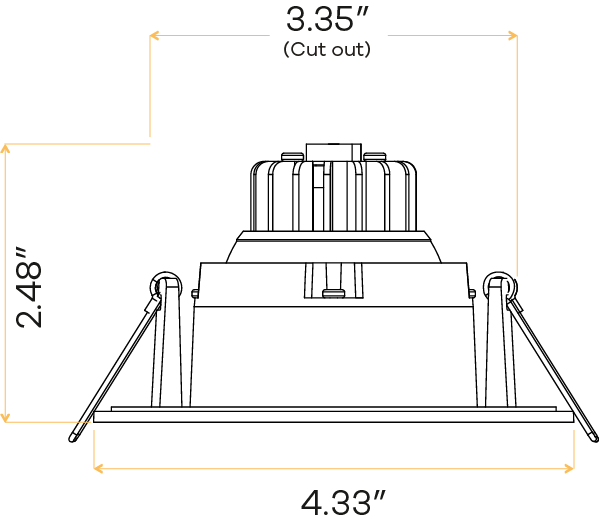 3” Square Regress Gimbal (White)