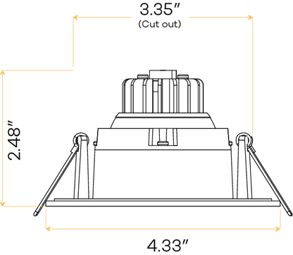 3” Square Regress Gimbal (White)