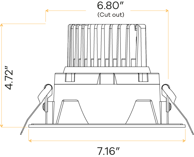 6" Square Regress Gimbal (White)