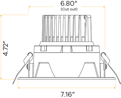 6" Square Regress Gimbal (White)