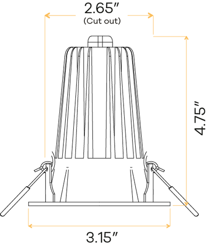 2 Inch HO Square Luminaire White
