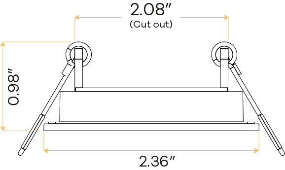 2" Square Flushed slim