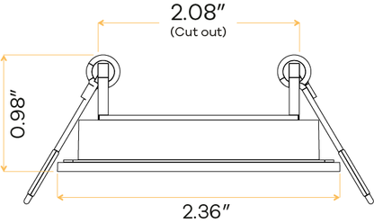 2" Square Flushed slim