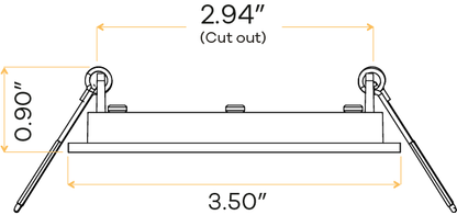 3" Square Flushed slim
