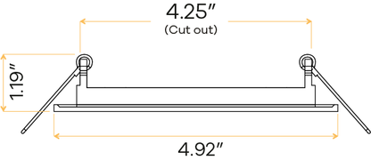 4" Square Flushed slim