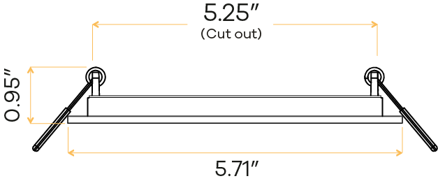 5" Square Flushed slim