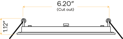 6" Square Flushed slim