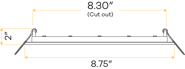 8" Square Flushed slim