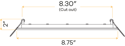 8" Square Flushed slim
