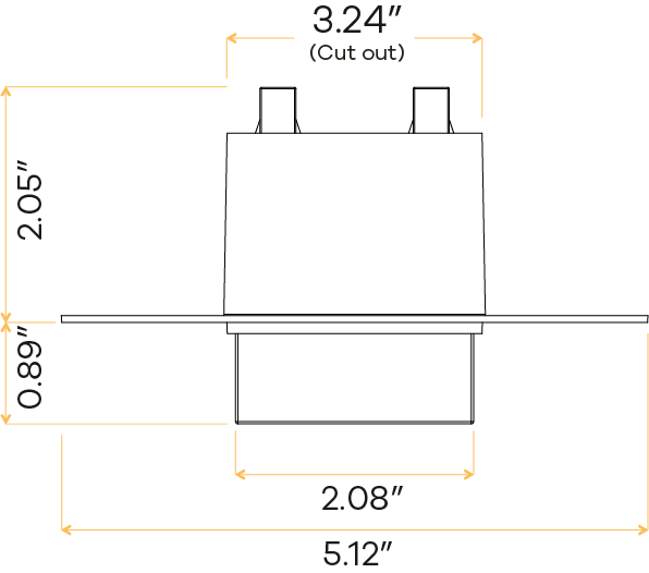 3" Square Trimless Drop Lens