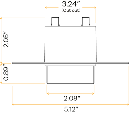 3" Square Trimless Drop Lens
