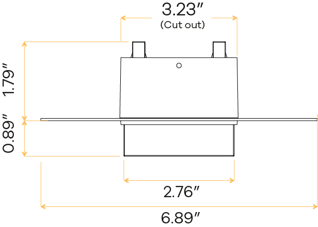 4" Square Trimless Drop Lens