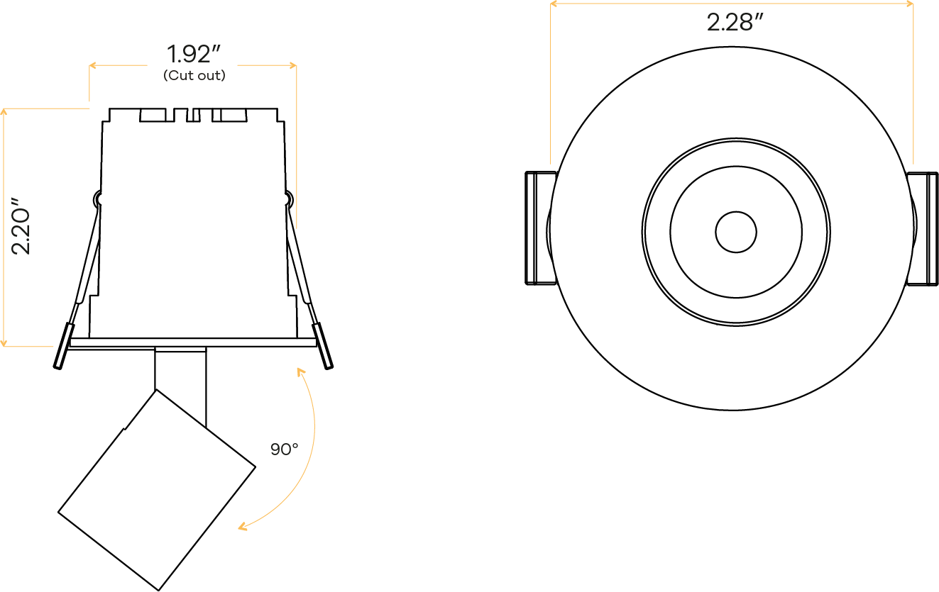 2" Round Retractable White