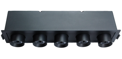 2" Five Head Retractable Black