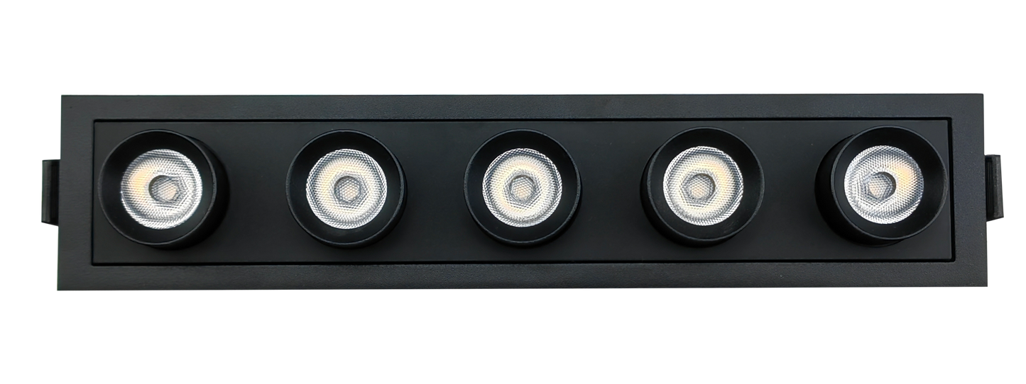2" Five Head Retractable Black