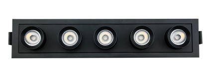2" Five Head Retractable Black
